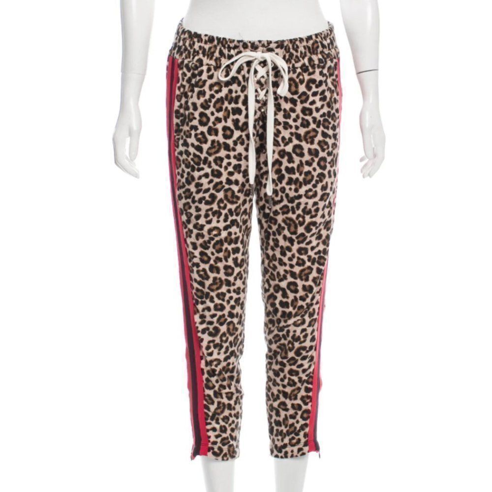 VERONICA BEARD Leopard Printed Straight-Leg‎ Joggers with Stripe sz XS